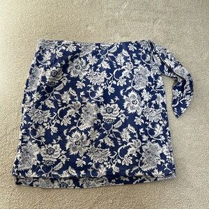 LL Bean floral wrap skirt 100% cotton Sz XL